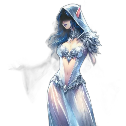 dress, fantasy art, concept art, comic book art transparent PNG cut-out