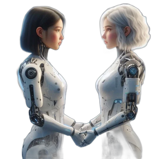 robot, concept art, 3d render, comic book art transparent PNG cut-out