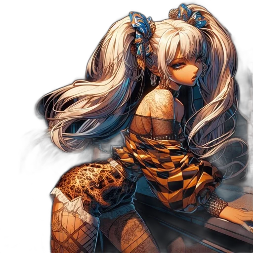 dragon, hair, weapon, dress transparent PNG cut-out