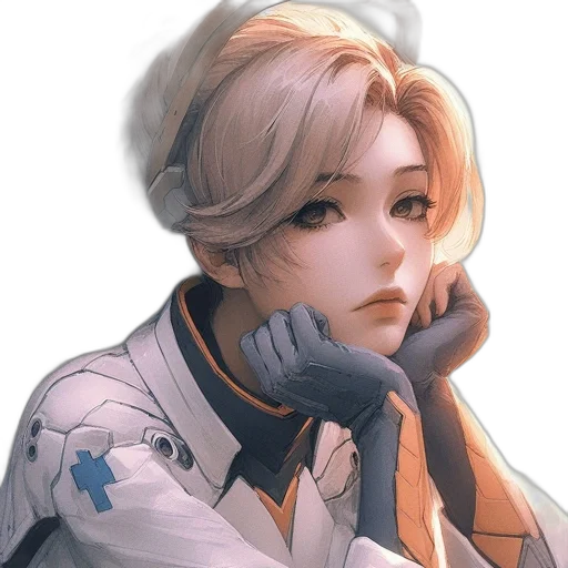 robot, face, staff, weapon transparent PNG cut-out