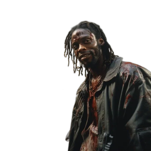 jacket, man, dreadlocks, wearing transparent PNG cut-out