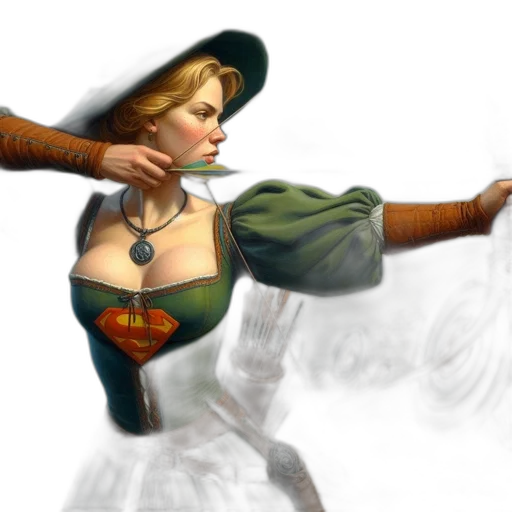 dress, hat, jewelry, staff transparent PNG cut-out
