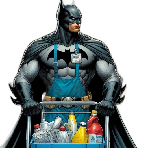 comic book art, concept art, batman, cleaning transparent PNG cut-out