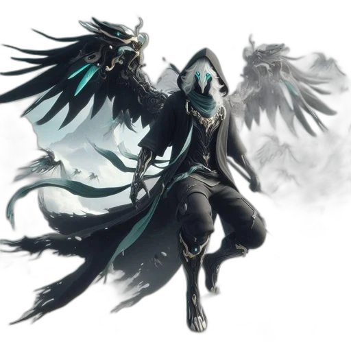 mask, creature, dragon, staff transparent PNG cut-out