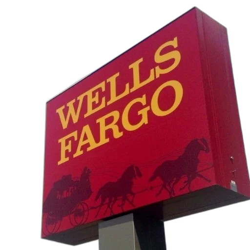 red, wells, fargo, sign transparent PNG cut-out