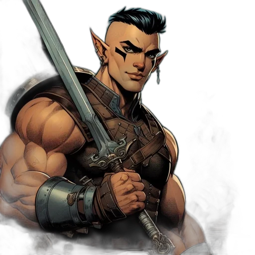 sword, staff, comic book art, fantasy art transparent PNG cut-out