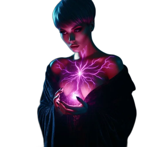 jacket, staff, jewelry, creature transparent PNG cut-out