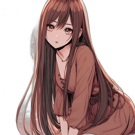 dress, hair, staff, face transparent PNG cut-out