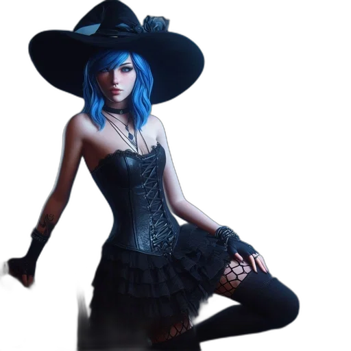 dress, hat, concept art, fantasy art transparent PNG cut-out