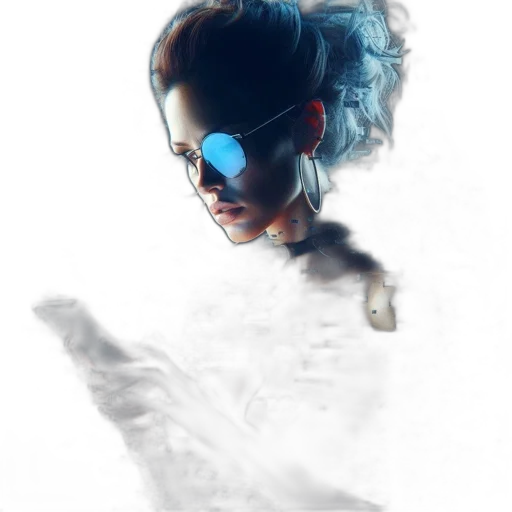 mask, face, robot, hair transparent PNG cut-out