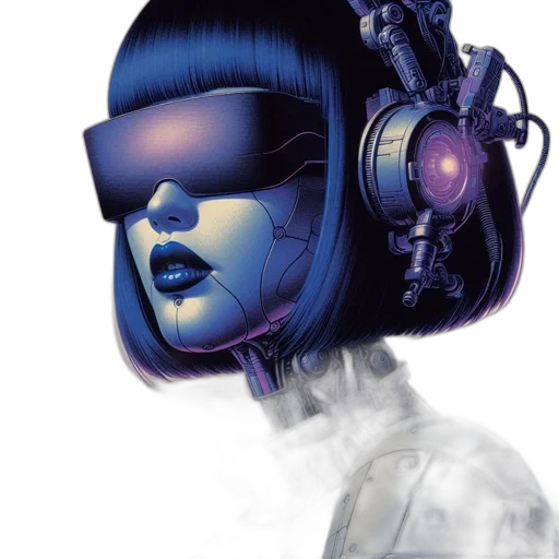 robot, mask, face, cyberpunk transparent PNG cut-out