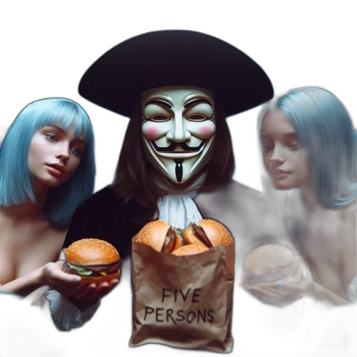 mask, food, vaporwave, cyberpunk transparent PNG cut-out