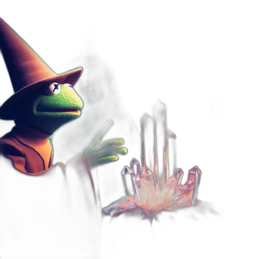 creature, dragon, hat, staff transparent PNG cut-out