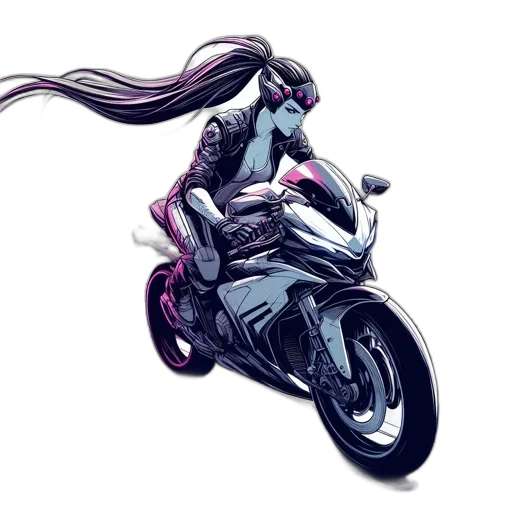 hair, concept art, comic book art, cyberpunk transparent PNG cut-out