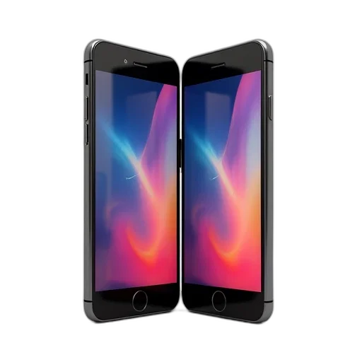 3d render, two, identical, black transparent PNG cut-out