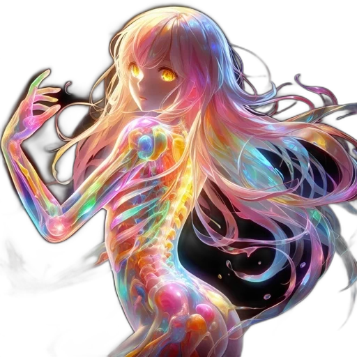 dress, creature, hair, robot transparent PNG cut-out