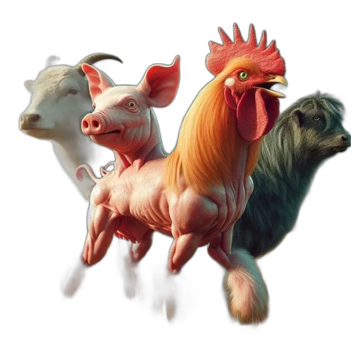 animal, concept art, 3d render, photorealistic transparent PNG cut-out