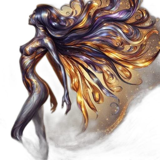 hair, dragon, mask, dress transparent PNG cut-out