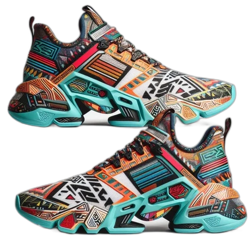 shoes, vibrant, layered, sneakers transparent PNG cut-out