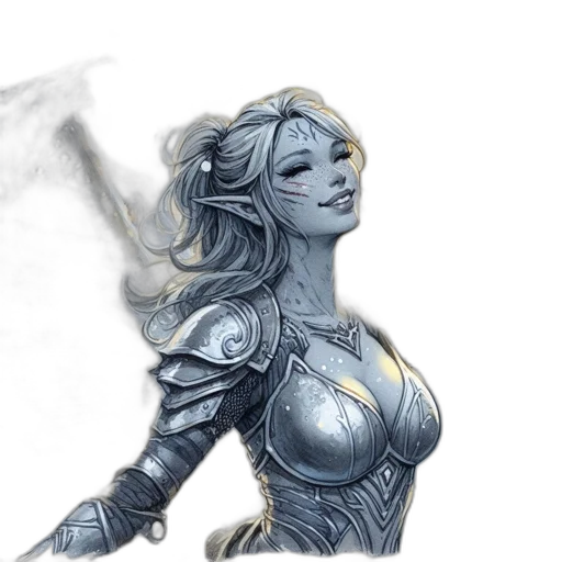 fantasy art, concept art, comic book art, pencil sketch transparent PNG cut-out