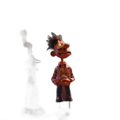 creature, robot, jacket, staff transparent PNG cut-out