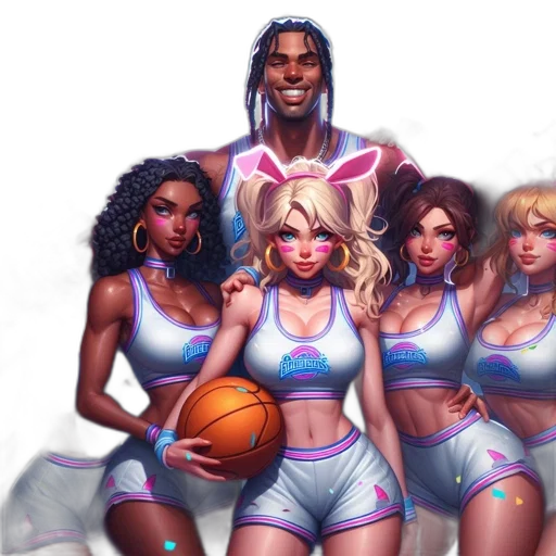 concept art, fantasy art, vaporwave, comic book art transparent PNG cut-out