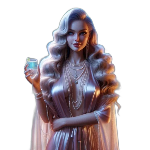dress, jewelry, hair, concept art transparent PNG cut-out