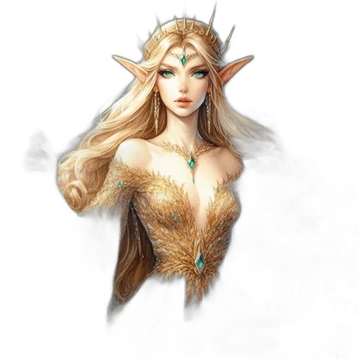 dragon, jewelry, dress, staff transparent PNG cut-out