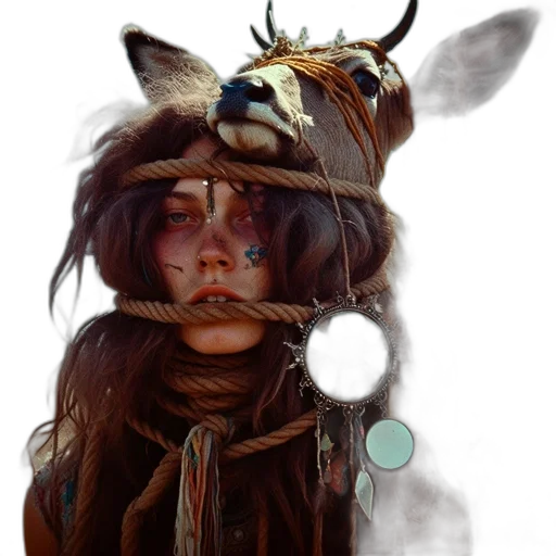 mask, face, creature, staff transparent PNG cut-out
