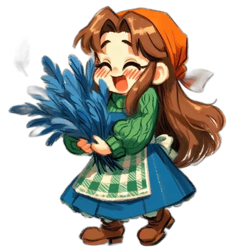 staff, dress, pixel art, watercolor transparent PNG cut-out