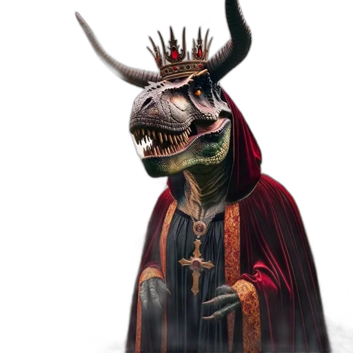 dragon, mask, staff, crown transparent PNG cut-out