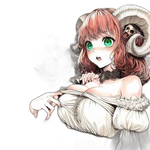 creature, dress, mask, staff transparent PNG cut-out