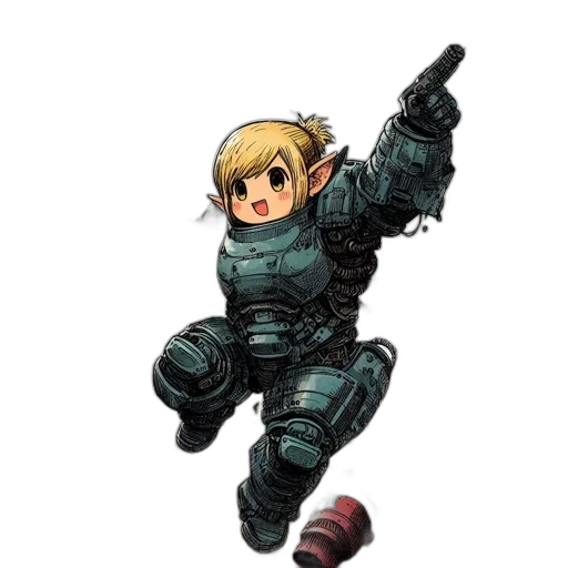 weapon, robot, staff, creature transparent PNG cut-out