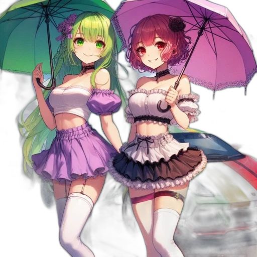 umbrella, dress, anime, pixel art transparent PNG cut-out