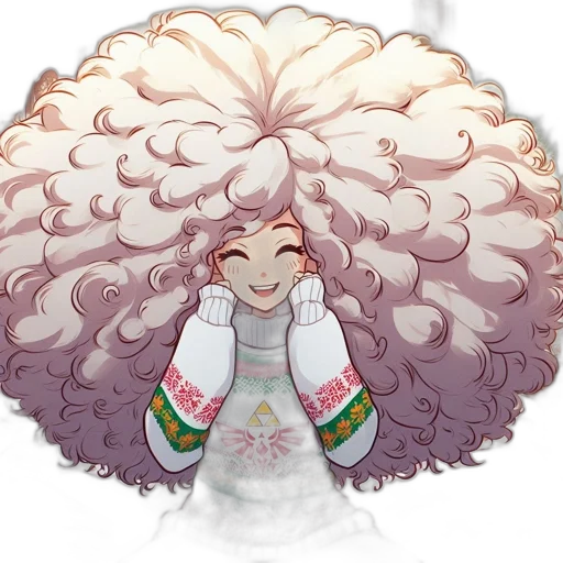 hair, staff, creature, face transparent PNG cut-out