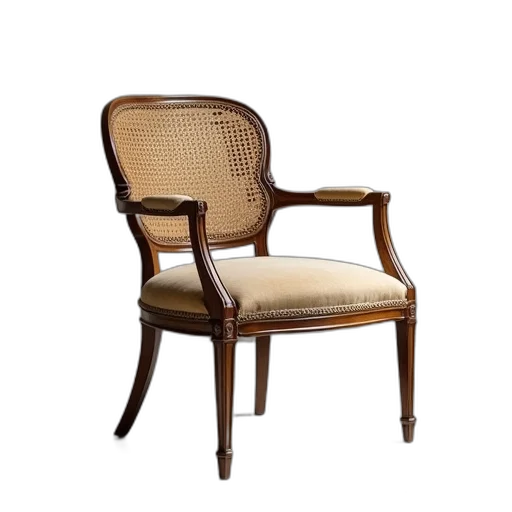 furniture, 3d render, photorealistic, cane transparent PNG cut-out