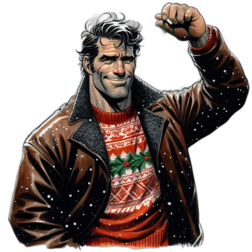 jacket, comic book art, concept art, snow transparent PNG cut-out