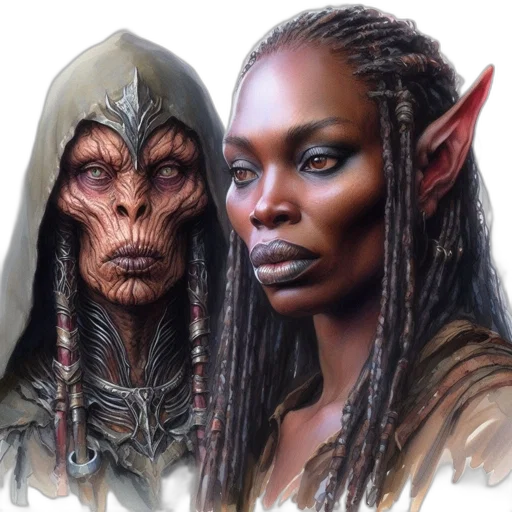 face, fantasy art, concept art, photorealistic transparent PNG cut-out