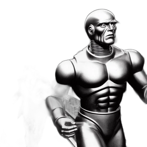 robot, comic book art, concept art, 3d render transparent PNG cut-out