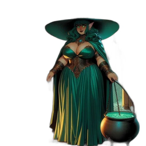 dress, jewelry, staff, mask transparent PNG cut-out