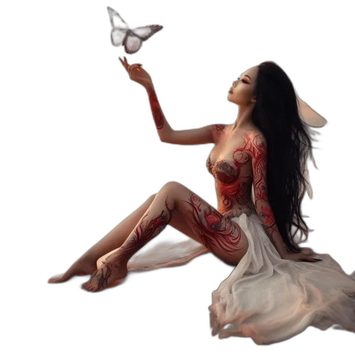 dress, fantasy art, concept art, photorealistic transparent PNG cut-out