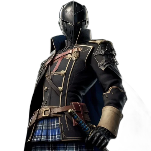jacket, sword, weapon, mask transparent PNG cut-out