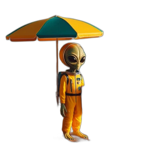 umbrella, robot, staff, creature transparent PNG cut-out