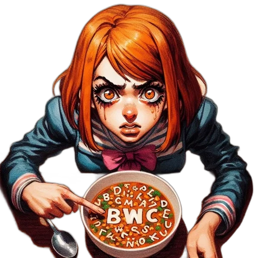 food, face, comic book art, anime transparent PNG cut-out