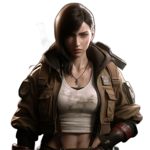 jacket, weapon, concept art, cyberpunk transparent PNG cut-out