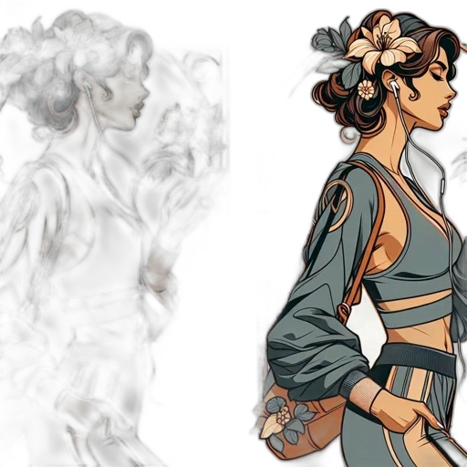 concept art, comic book art, fantasy art, watercolor transparent PNG cut-out