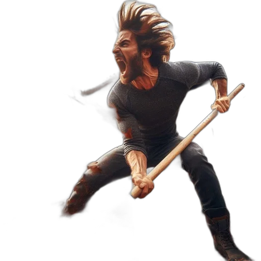 sword, staff, weapon, hair transparent PNG cut-out