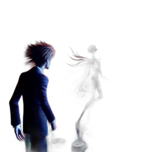 creature, robot, hair, staff transparent PNG cut-out