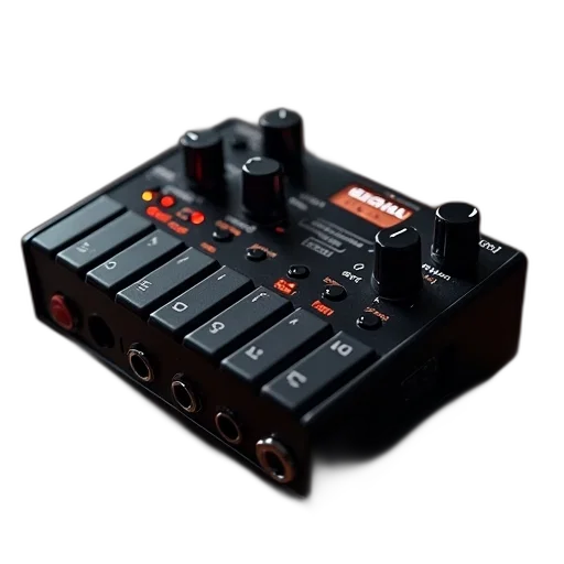 3d render, korg, pitchblack, mini transparent PNG cut-out