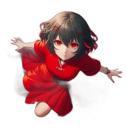 dress, creature, weapon, face transparent PNG cut-out